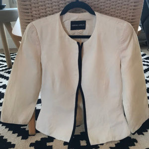 Giorgio Armani Cream Jacket with Black Trim